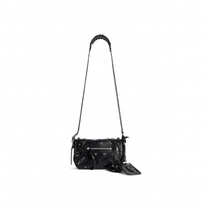 BALENCIAGA MEN'S LE CAGOLE FLAP BAG XS IN BLACK 719082210KR1000 (24*14*5cm)